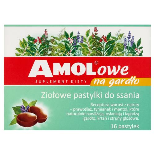 Amolowe na gardło pastylki do ssania 16 sztuk