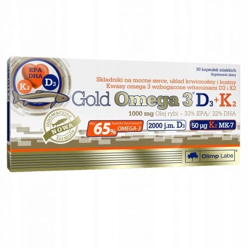 Olimp Gold Omega 3 D3+K2 - 30kapsułek miękkich