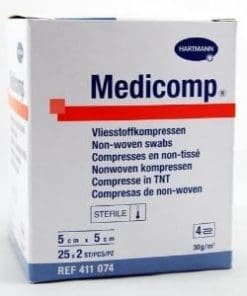 Medicomp kompresy z włókniny jalowe 4-warstwowe 5x5cm - 50sztuk