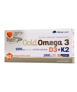 Olimp Gold Omega 3 D3+K2 - 30kapsułek miękkich