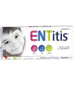 Entitis smak truskawkowy,  30 pastylek do ssania