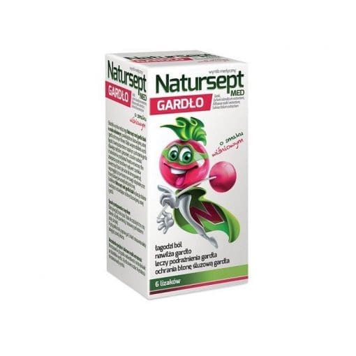 NaturSept Med Gardło lizaki o smaku wiśniowym 6 sztuk