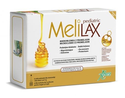 Melilax Pediatric mikrowlewka doodbytnicza z promelaxin dla dzieci i niemowląt - 5gx6mikrowlewek