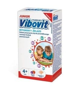 Vibovit Junior Witaminy i żelazo dla dzieci po 4 roku życia smak owoców leśnych - 30tabletek