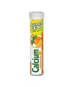 Calcium 300mg + witamina C 60mg smak pomarańczowy 20 tabletek musujących Polski Lek
