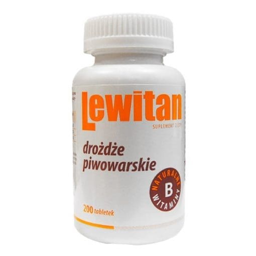 LEWITAN drożdże piwowarskie tabletki z naturalnymi witaminami z grupy B 200 tabletek