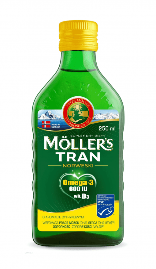 Mollers Gold Tran Norweski Omega-3 2000UI smak cytrynowy 250 ml