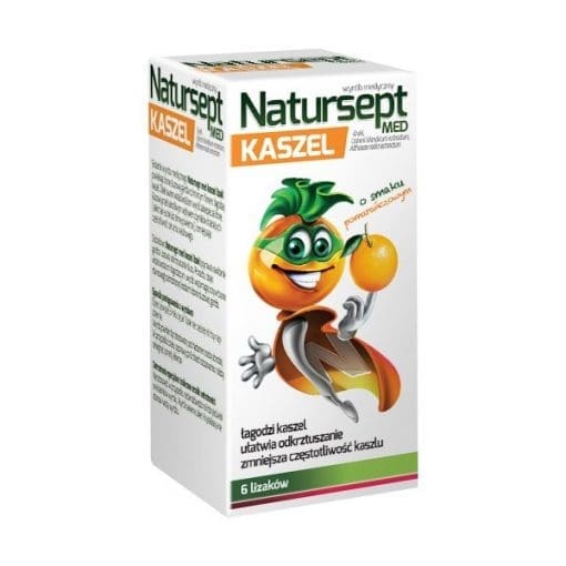 NaturSept Med Kaszel lizaki o smaku pomarańczowym 6 sztuk