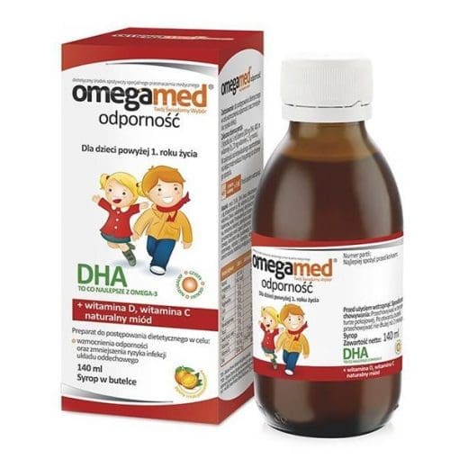 Omegamed Odporność DHA syrop dla dzieci powyżej 1 roku życia smak pomarańczowy - 140ml