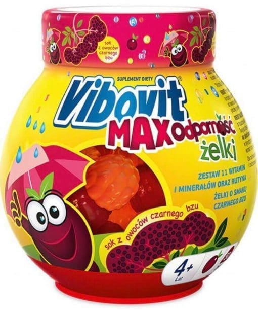 Vibovit Max Odporność Żelki powyżej 4 lat smak czarnego bzu - 50sztuk
