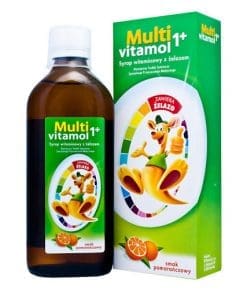 Multivitamol 1+ syrop witaminowy z żelazem dla dzieci smak pomarańczowy 250 ml