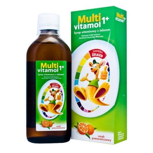 Multivitamol 1+ syrop witaminowy z żelazem dla dzieci smak pomarańczowy 250 ml