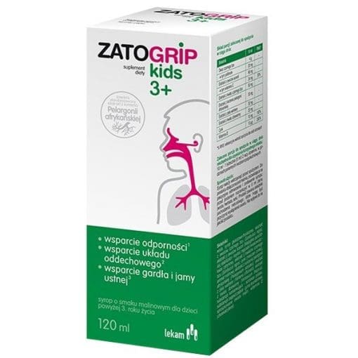 ZatoGrip Kids 3+ syrop dla dzieci smak malinowy - 120ml