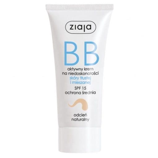 Ziaja BB aktywny krem na niedoskonałości skóra tłusta i mieszana odcień naturalny - 50ml