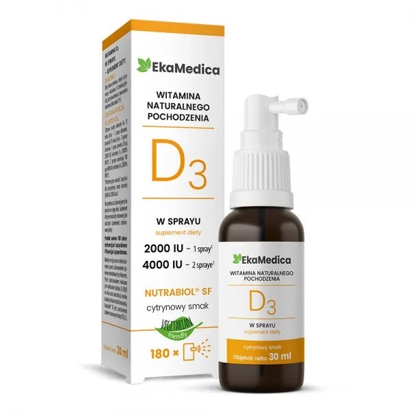 Ekamedica Witamina D3 w sprayu o smaku cytrynowym 30 ml