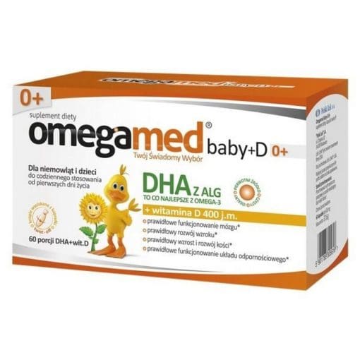 Omegamed Baby + D DHA dla niemowląt i dzieci - 60kapsułek twist-off