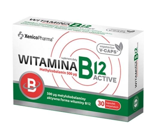 Witamina B12 Active 500mcg Xenico - 30kapsułek 