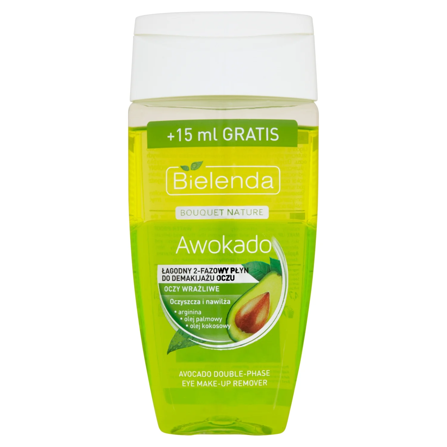 Bielenda Bouquet Nature Awokado Łagodny 2-fazowy płyn do demakijażu oczu - 125 ml