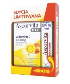 Ascorvita Max 30 tabletek + Ascorvita Max Mus 20 tabletek musuj?cych [ZESTAW]