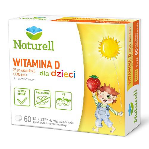 Naturell Witamina D dla dzieci - 60 tabletek