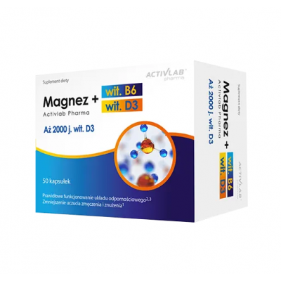 Activlab Magnez B6 + D3 - 50 kapsułek