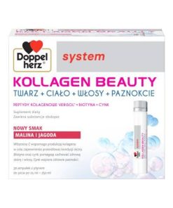 Doppelherz System Kollagen Beauty – 30ampułek po 25ml smak malina i jagoda