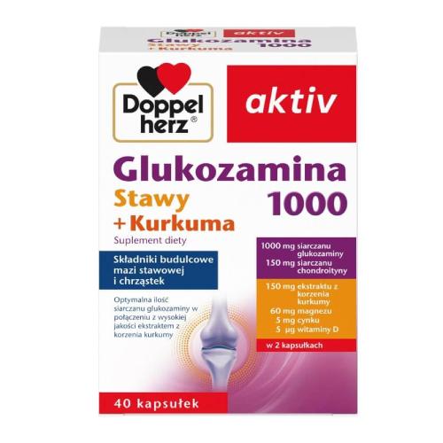 Doppelherz Aktiv Glukozamina 1000 Stawy + Kurkuma - 40 kapsułek