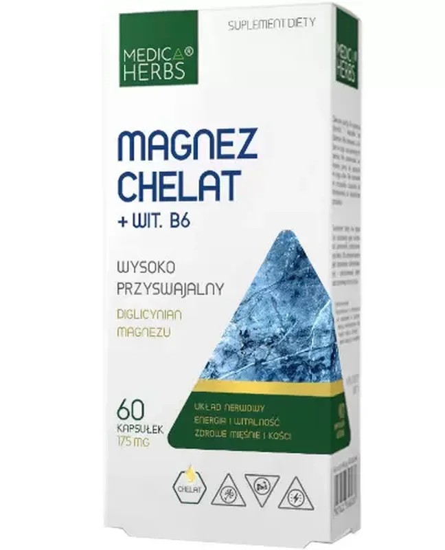 Medica Herbs Magnez Chelat + Wit. B6 60 kapsułek